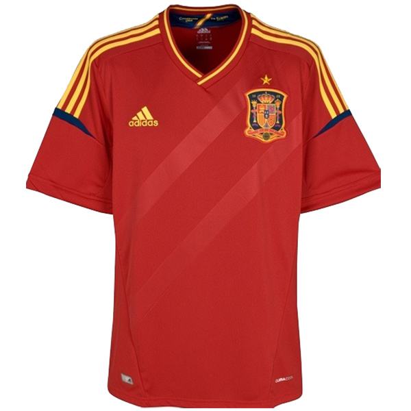 Spain home retro soccer jersey match men's first sportswear football shirt 2012